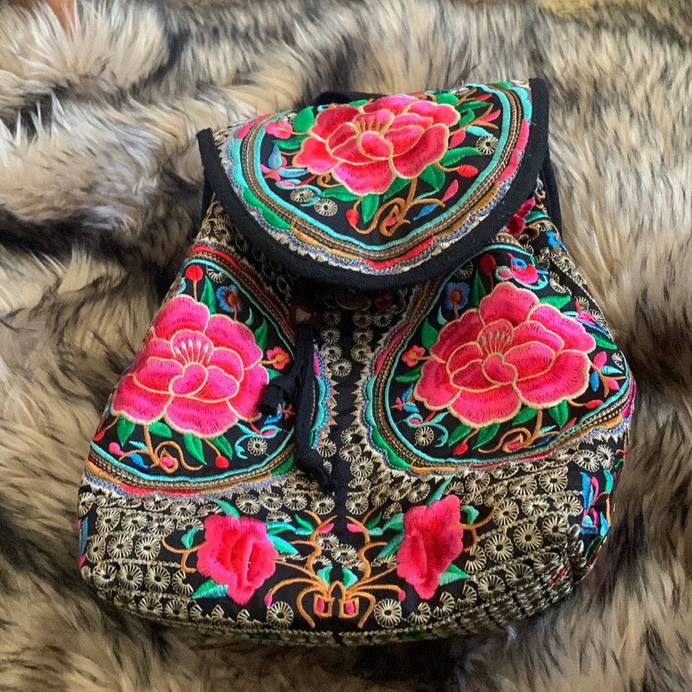 Mini Embroidered Flower Back Pack. - image 2